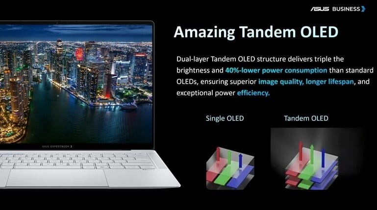 ASUS ExpertBook Ultra dalam posisi tertutup memperlihatkan logo dan finishing premium