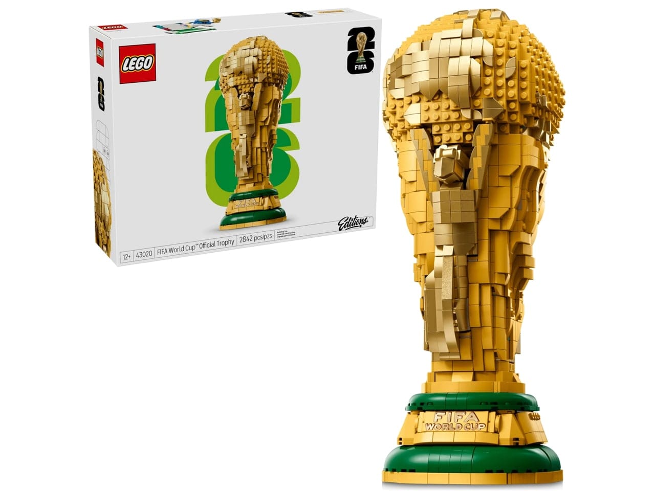 Kotak kemasan set LEGO replika Trofi Resmi Piala Dunia 2026