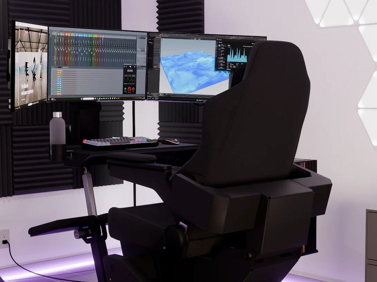Stasiun kerja zero gravity Emperor S2 berwarna hitam karbon dari MWE Labs