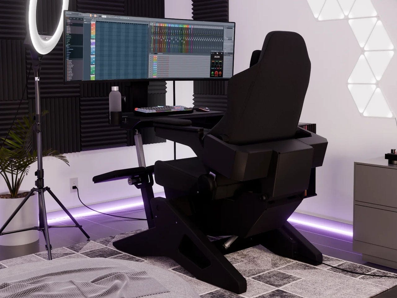 Stasiun kerja zero gravity Emperor S2 berwarna hitam karbon dari MWE Labs