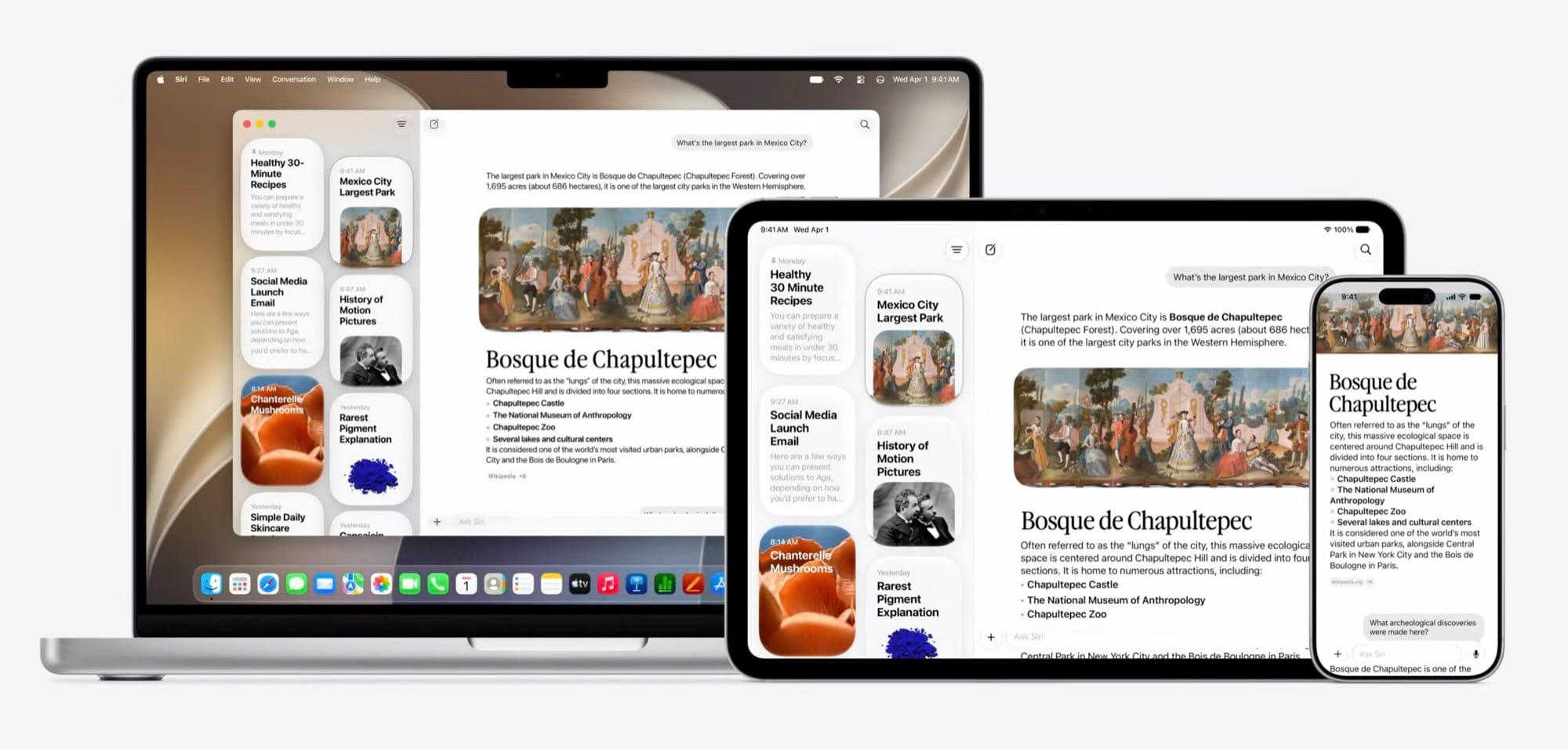 Tampilan Siri AI di Mac yang mendukung bahasa Inggris